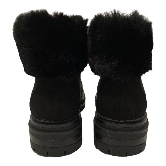 Sugar Womens Rolls Fuzzy Lug Sole Hiker Boots Size 7M Red Laces - Picture 13 of 16